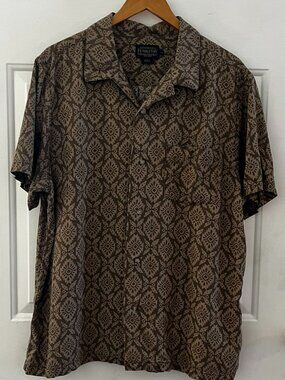 Pendleton Men's Linen Blend Camp Summer Shirt Sz Xl